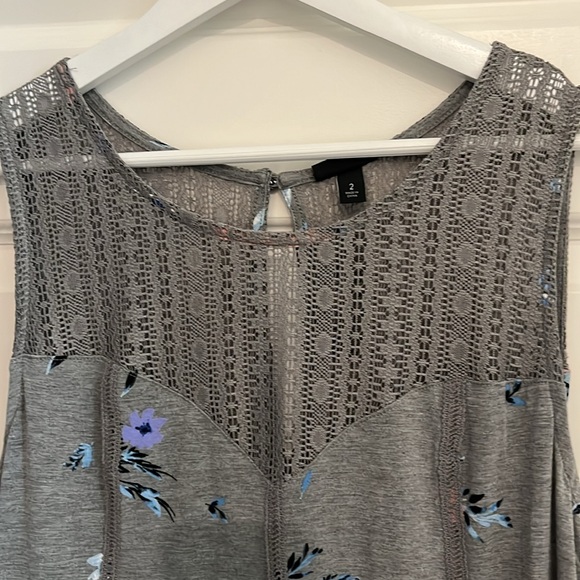 Torrid grey dress with shark tooth bottom crochet top - Picture 7 of 8